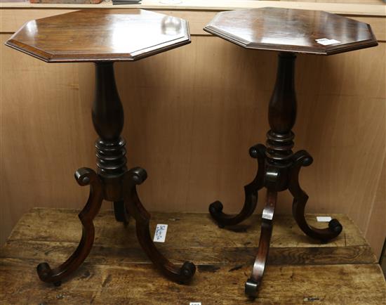 A pair of Victorian rosewood occasional tables, W.42cm